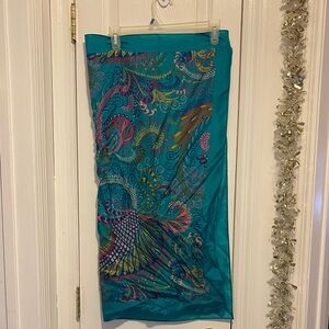 Teal Paisley Women's scarf or Swim Cover-Up